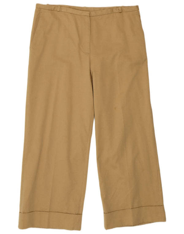 Calça Chino feminina de cintura alta Massimo Dutti EU 44 XL W34 L28 bege
