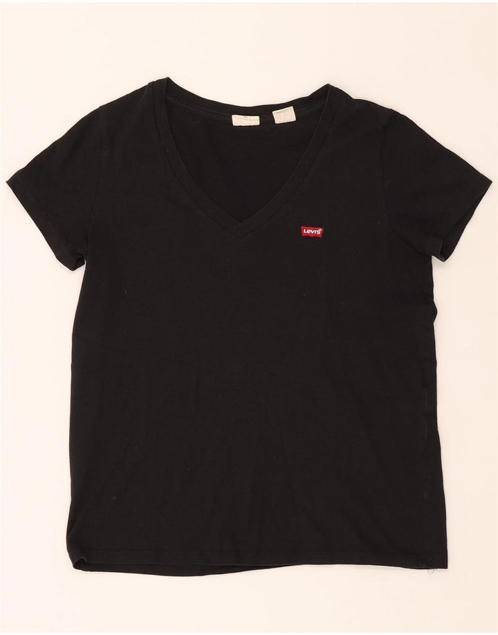 LEVI'S Womens T-Shirt Top UK 6 XS Black Vintage Levi's and Second-Hand Levi's from Messina Hembry 