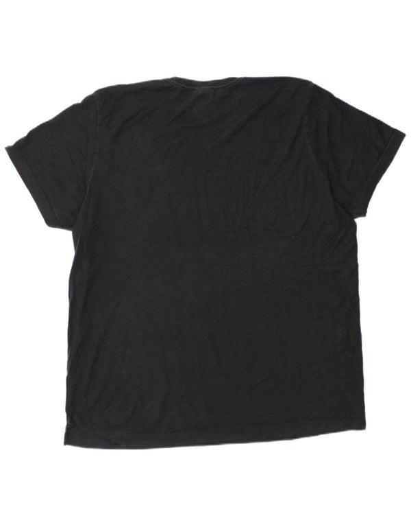 Adidas Mens Graphic T-Shirt Top Grande Algodão Preto