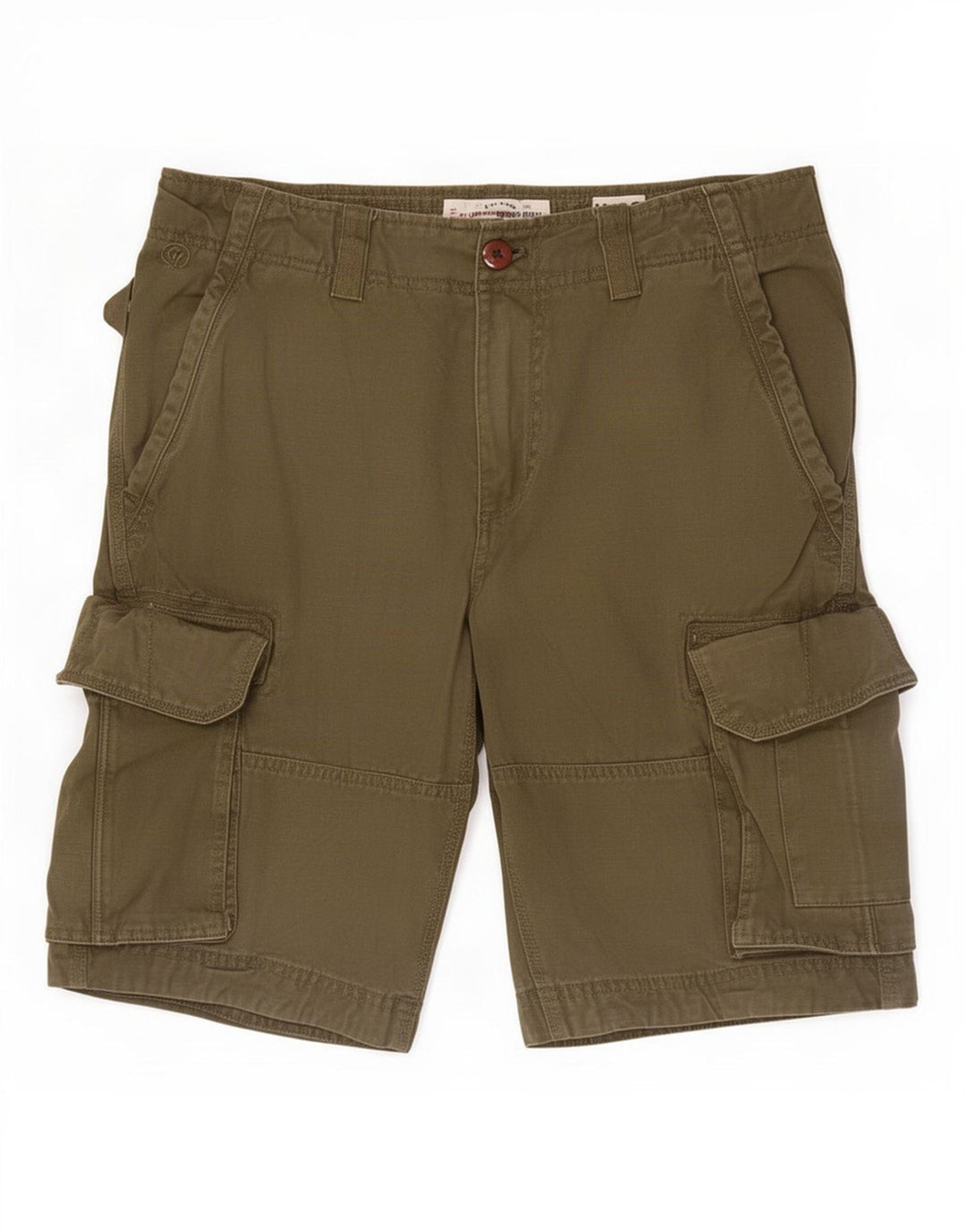 Shorts cargo masculino Fat Face médio W32 algodão verde