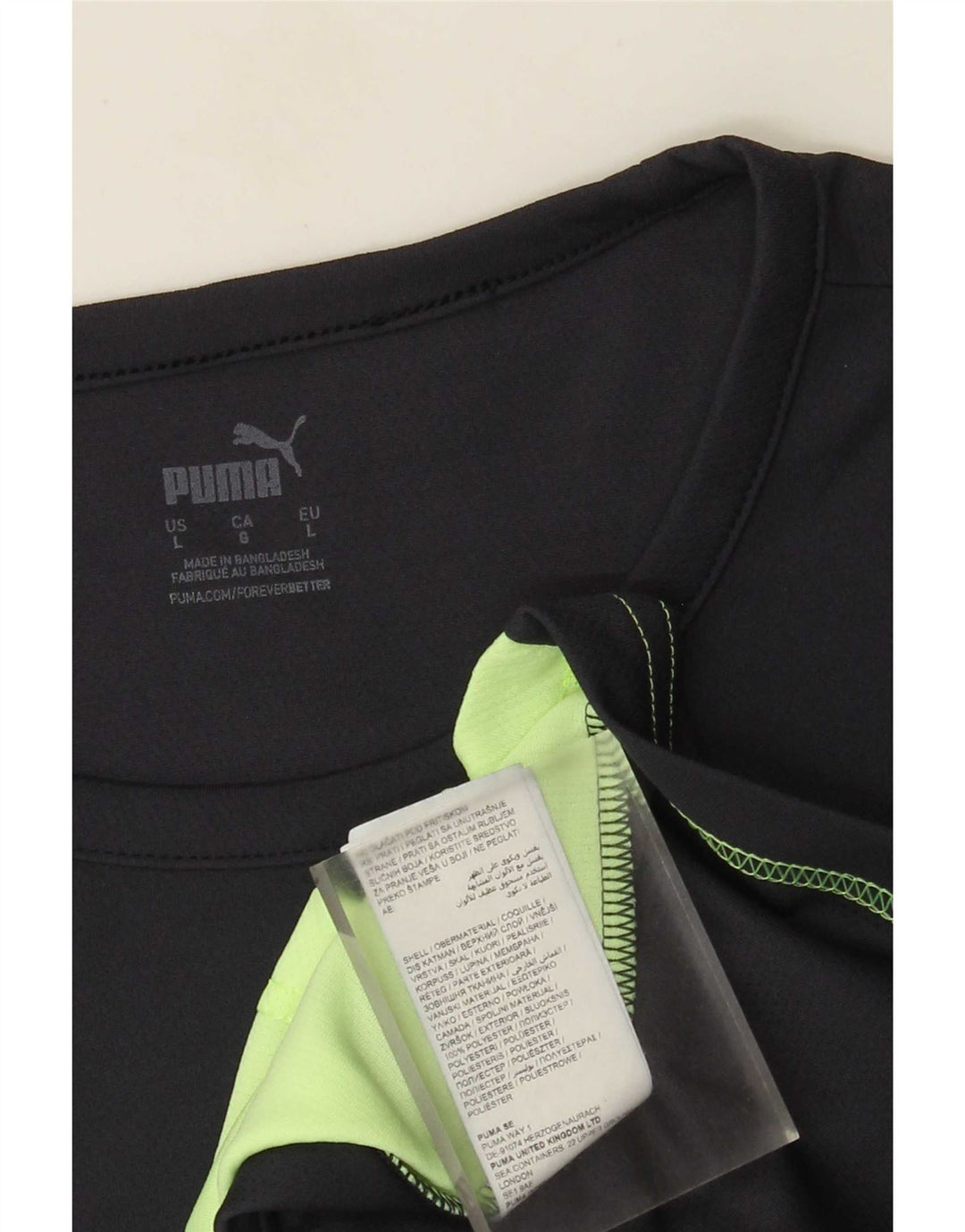 Puma Camiseta Masculina Top Grande Preto Colorblock Poliéster