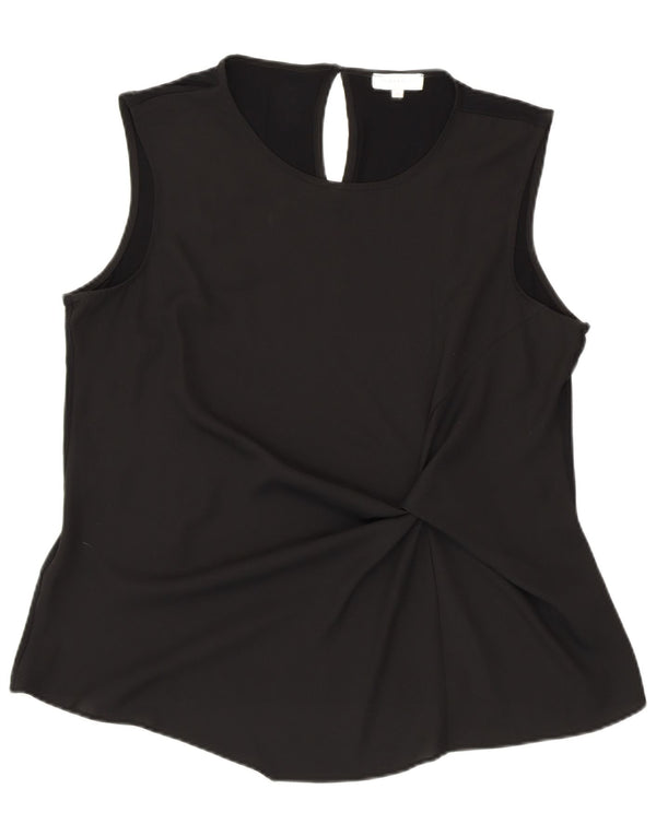 Blusa feminina sem mangas WAREHOUSE UK 16 grande viscose preta