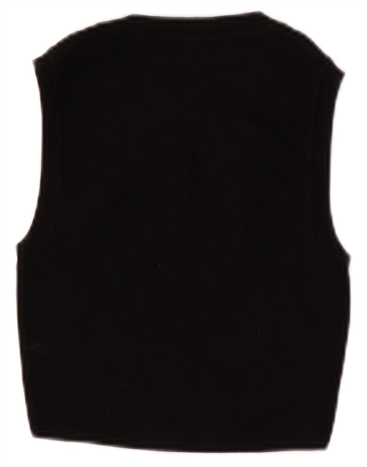 Zara Womens Crop Vest Top UK 8 Pequeno Preto Viscose