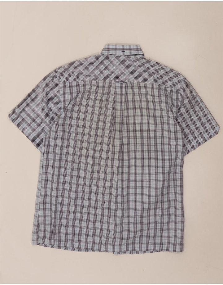 Camisa masculina de manga curta BEN SHERMAN grande xadrez azul