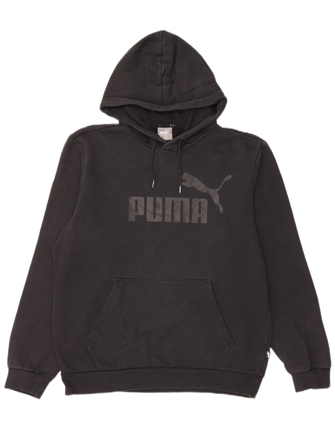 PUMA Mens Graphic Hoodie Jumper Médio Algodão Preto