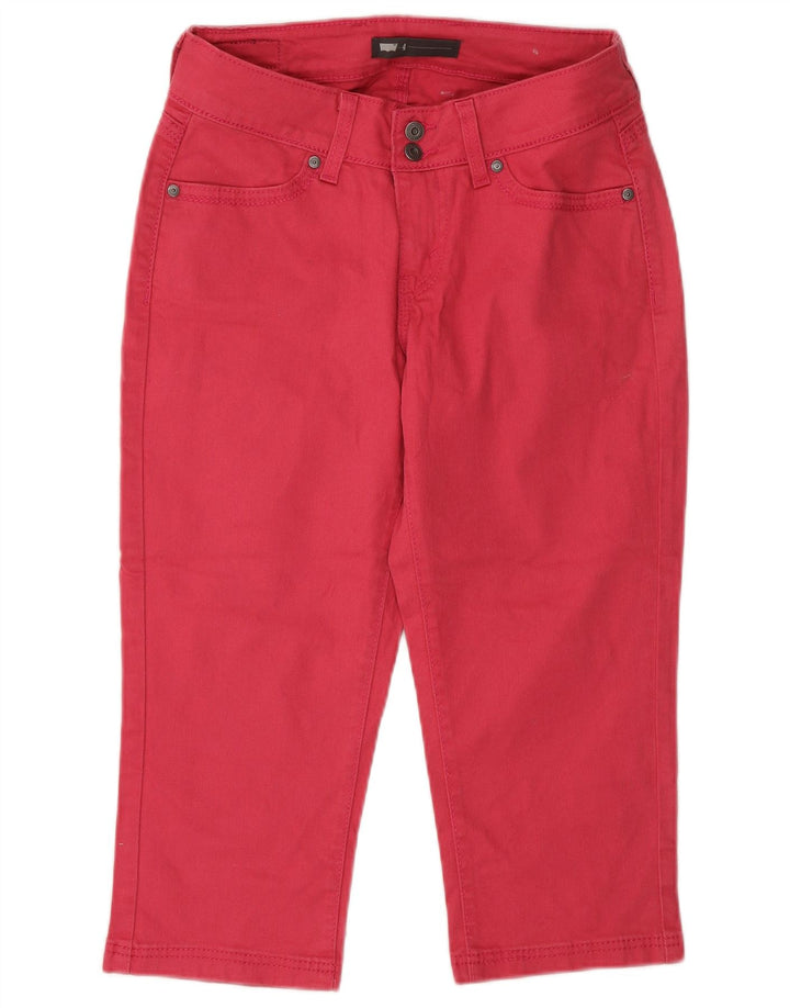 Calça jeans feminina Levi's Capri US 4 pequena W27 L20 algodão rosa
