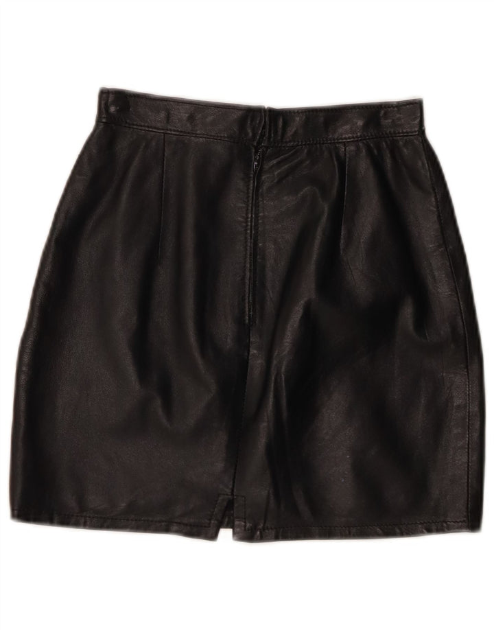 Mini saia feminina VINTAGE de couro W22 2XS preta