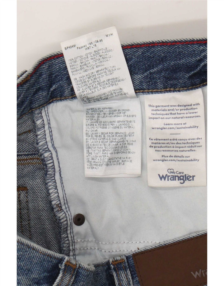 Wrangler Mens Straight Jeans W38 L27 Azul Algodão