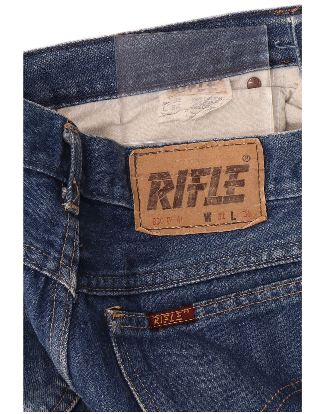 RIFLE Calça jeans reta masculina W32 L28 algodão azul