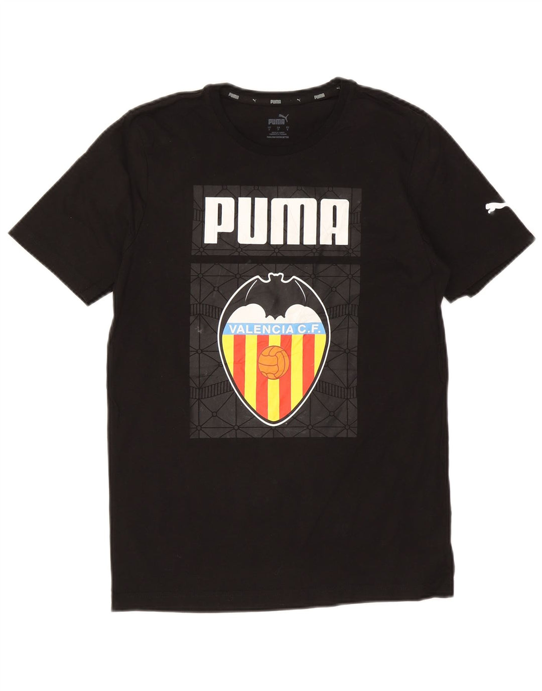 Camiseta Puma Masculina Valencia Graphic Top Pequeno Algodão Preto
