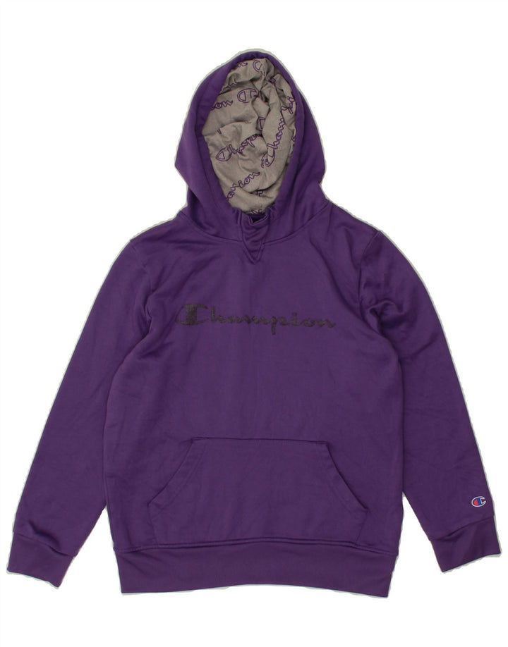 CHAMPION Girls Graphic Hoodie Jumper 10-11 Years  Purple Vintage Champion and Second-Hand Champion from Messina Hembry 