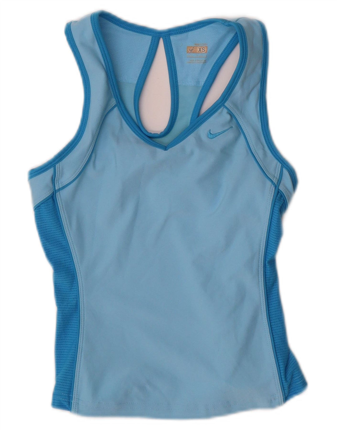 NIKE Womens Crop Vest Top UK 4 XS Azul Poliéster