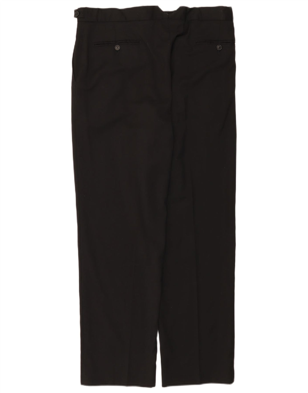 Calça masculina de terno reto Marks & Spencer W34 L31 lã preta
