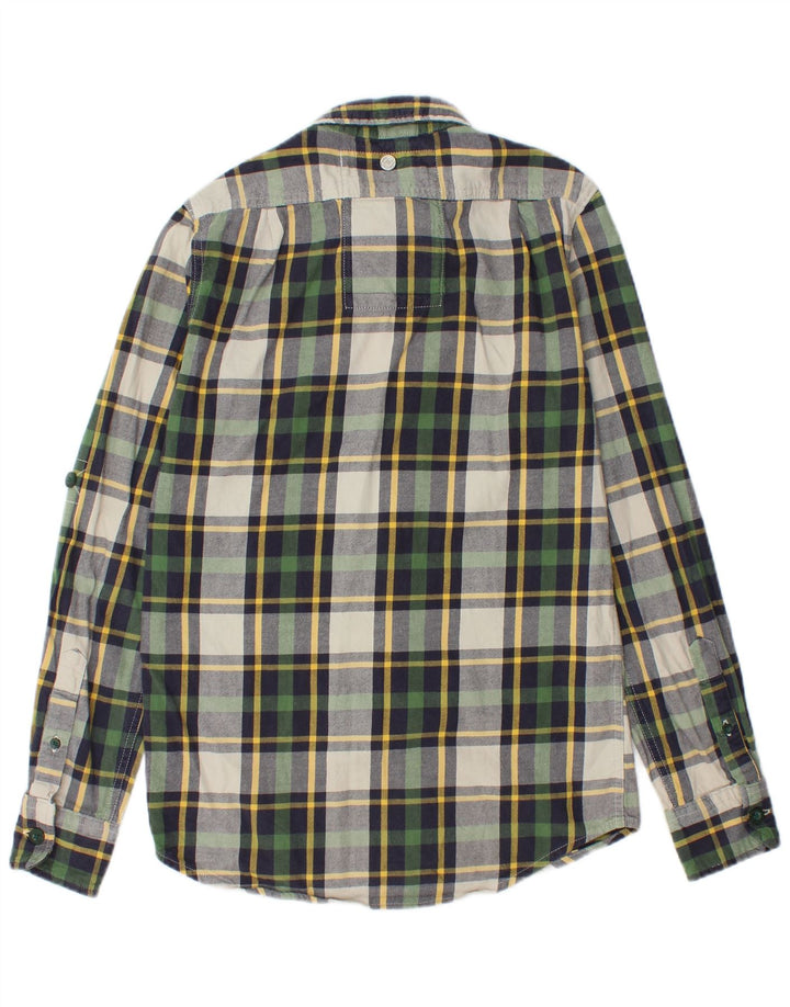 Superdry Camisa masculina clássica de flanela xadrez pequena xadrez multicolorida