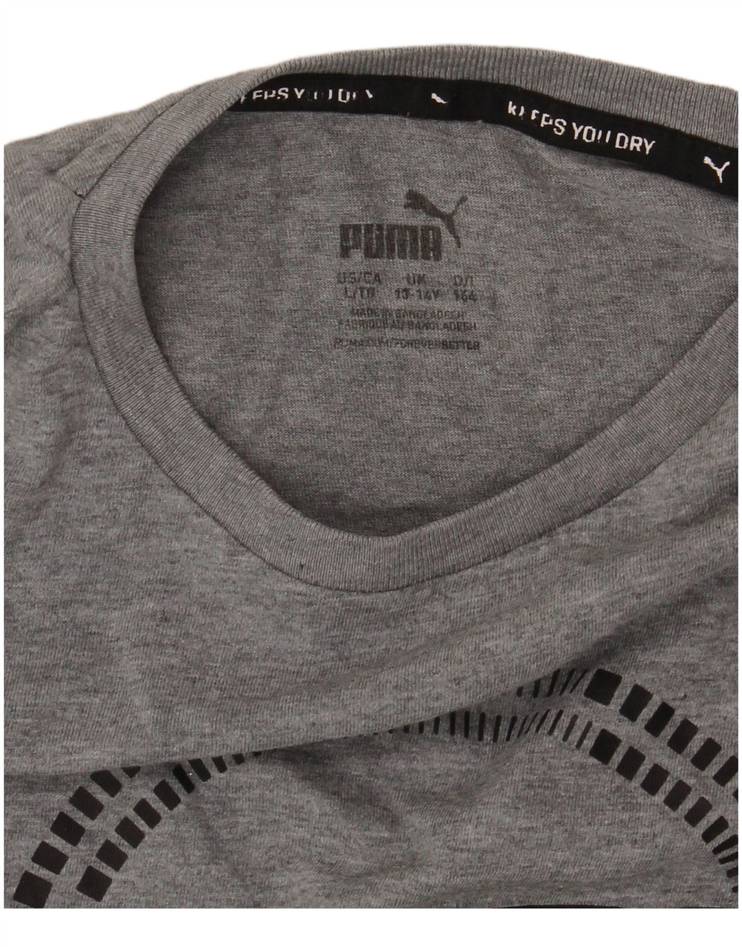 Camiseta PUMA Meninos Graphic 13-14 Anos Cinza Salpicado