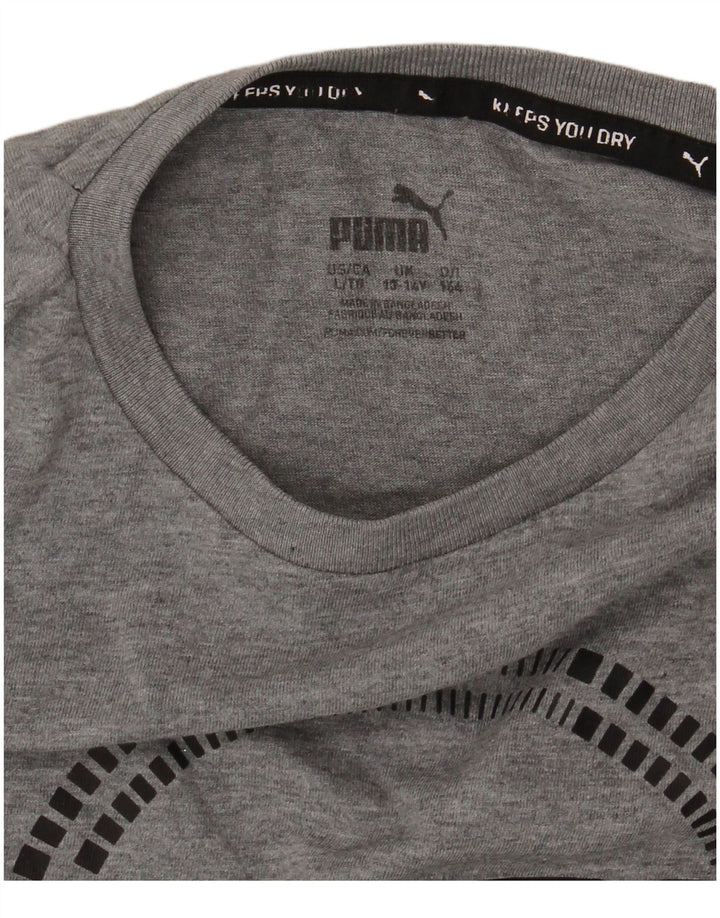 Camiseta PUMA Meninos Graphic 13-14 Anos Cinza Salpicado