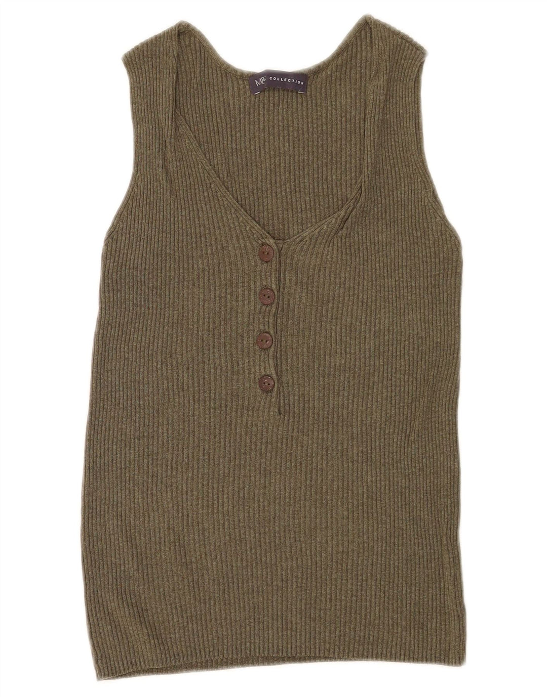 Colete feminino Marks & Spencer Top UK 8 pequeno cáqui