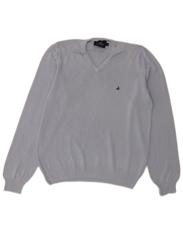 Suéter feminino Brooksfield com decote em V IT 48 XL algodão azul