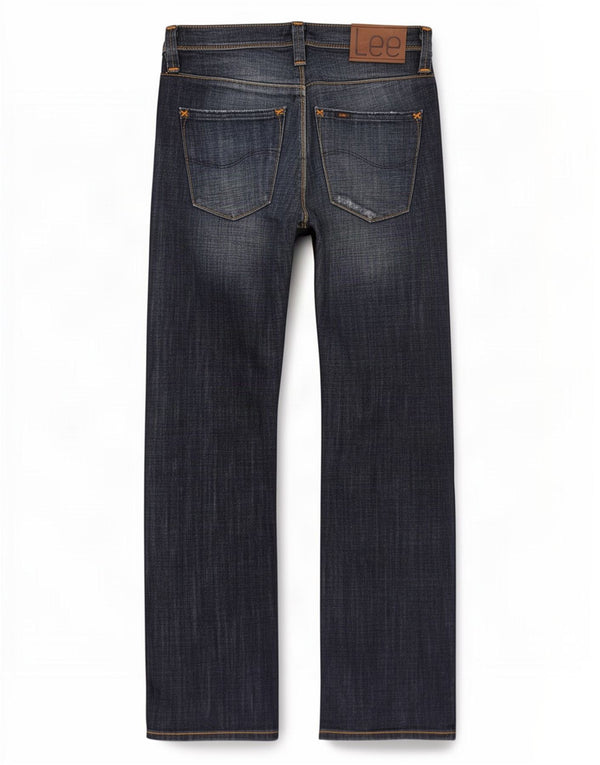 Lee Mens Ripley Straight Jeans W30 L34 Azul Marinho Algodão