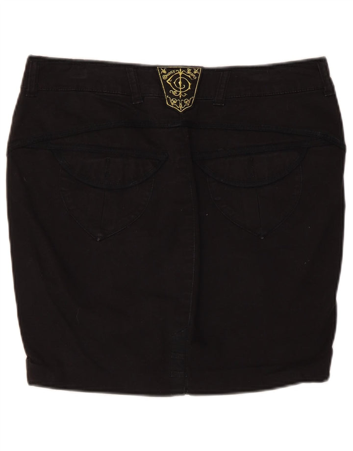 Mini saia feminina Guess W28 algodão preto médio