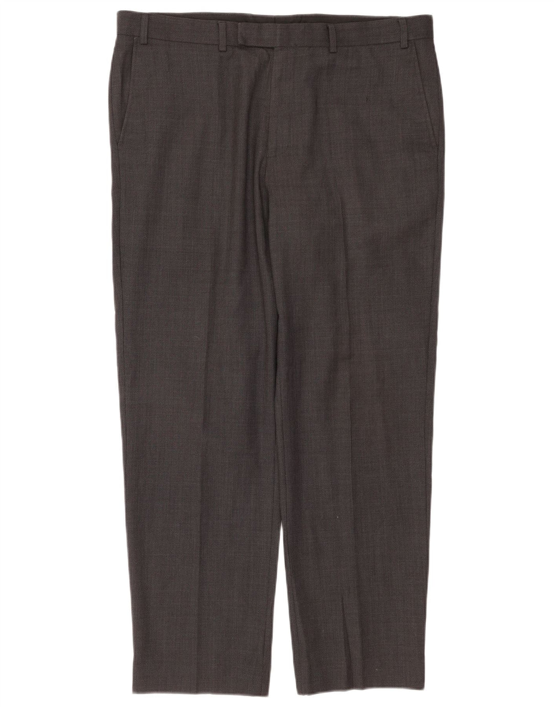 Calça masculina de terno cônico Marks & Spencer W38 L31 poliéster cinza