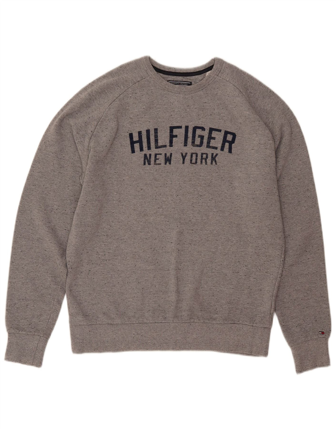 TOMMY HILFIGER feminino vintage fit moletom jumper Reino Unido 16 grande cinza