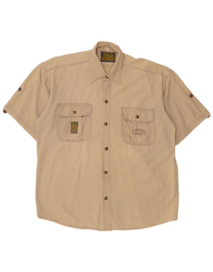 Camisa masculina de manga curta Camel XL bege