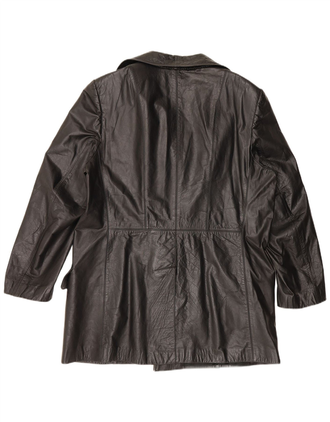 Jaqueta de couro masculina vintage UK 42 XL preta