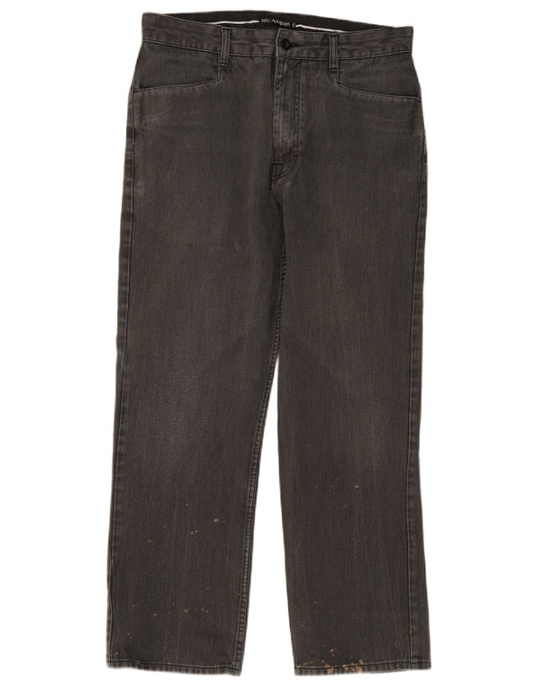 Calça masculina reta casual Marks & Spencer W32 L29 algodão cinza