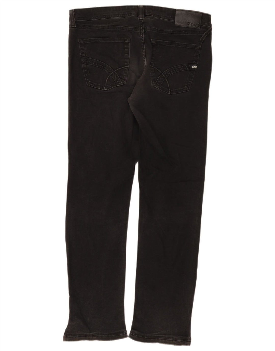 Gas Womens Albert Slim Jeans W33 L28 Algodão Preto