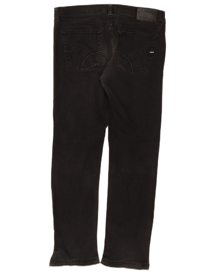 Gas Womens Albert Slim Jeans W33 L28 Algodão Preto
