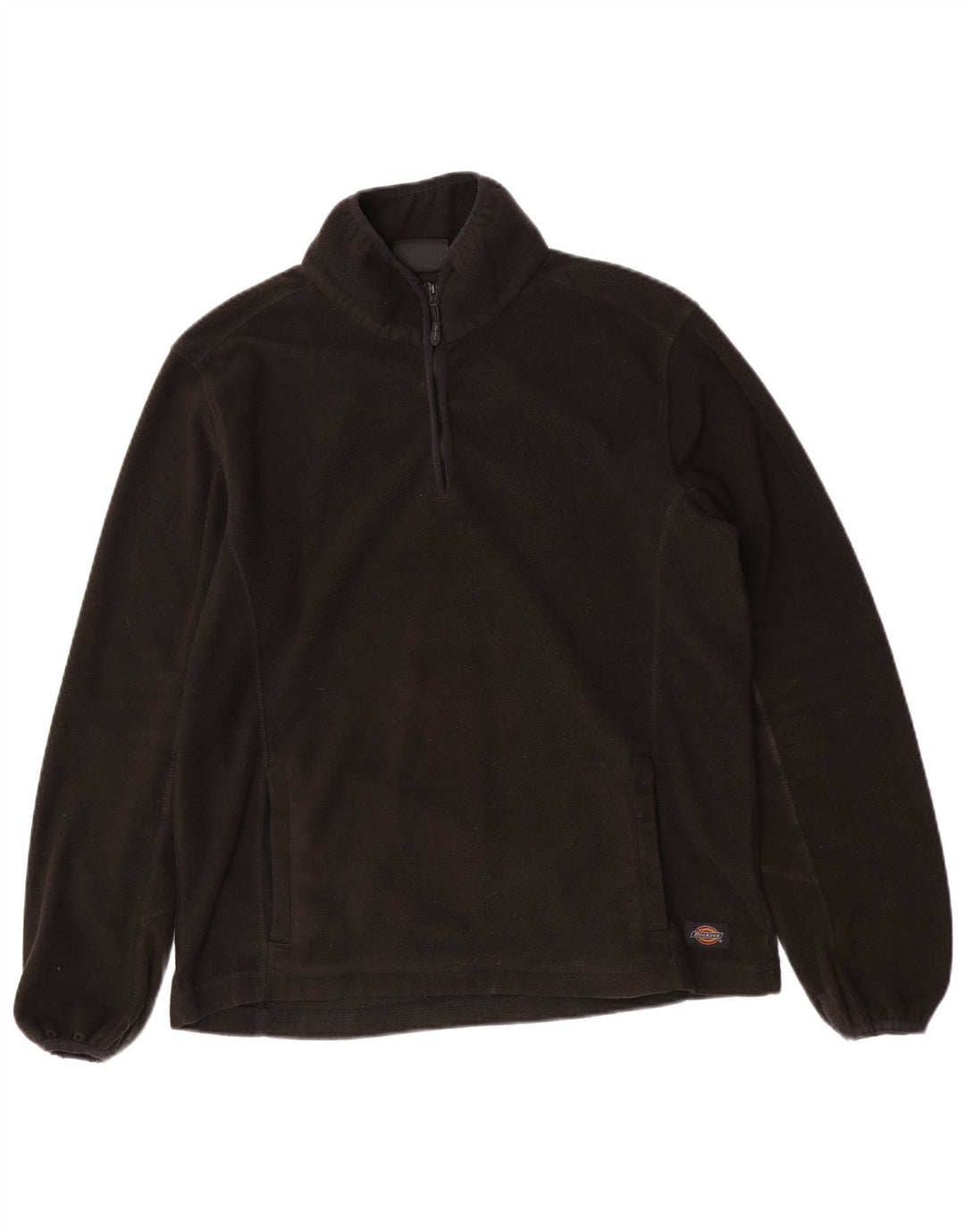 Suéter de lã masculino Dickies com zíper e gola grande de poliéster preto