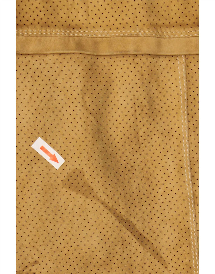 Jaqueta de camurça masculina vintage UK 34 XS bege