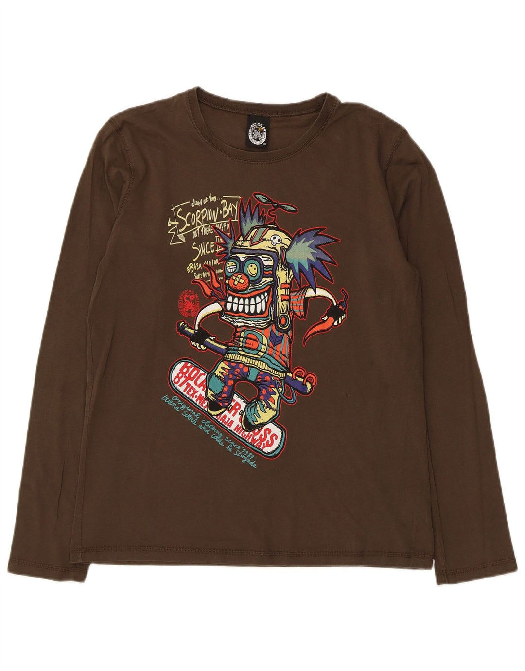 Scorpion Bay Boys Camiseta gráfica manga comprida 13-14 anos 2XL algodão marrom