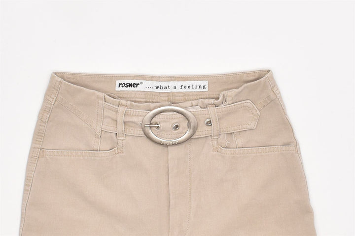 ROSNER Womens Straight Casual Trousers W24 L27 Beige Cotton | Vintage | Thrift | Second-Hand | Used Clothing | Messina Hembry 