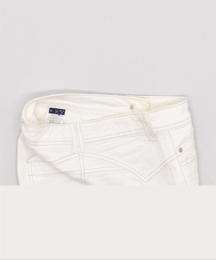 TRUSSARDI Womens Straight Jeans W25 L31 White Cotton | Vintage | Thrift | Second-Hand | Used Clothing | Messina Hembry 
