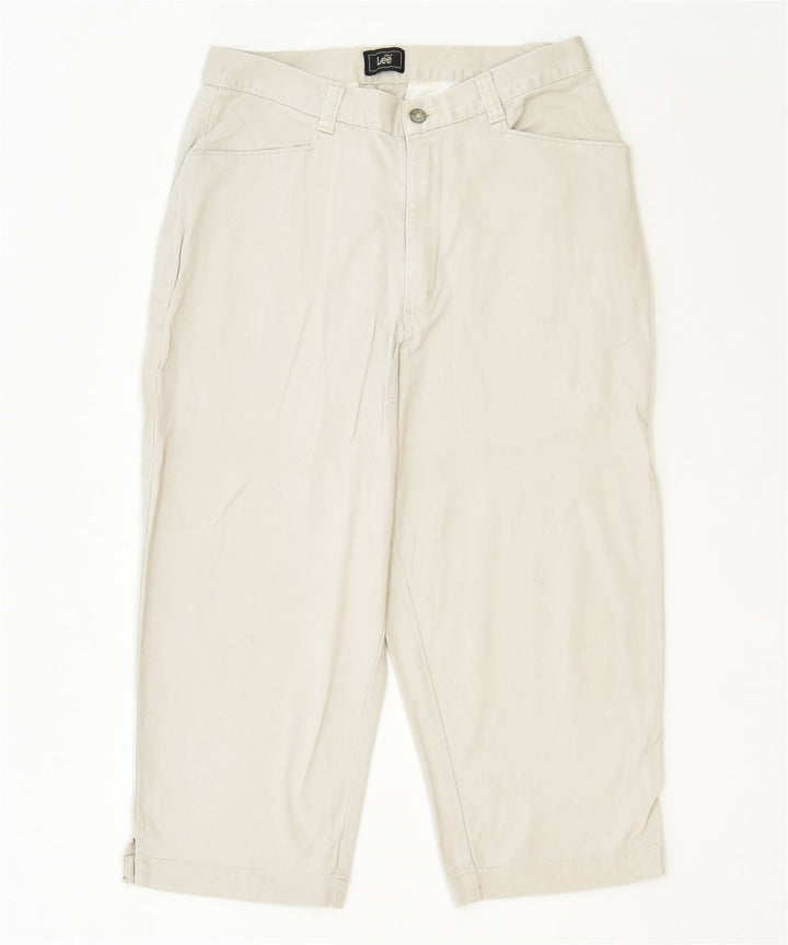 LEE Womens Capri Trousers US 10 Large W30 L20 Beige Cotton Classic | Vintage | Thrift | Second-Hand | Used Clothing | Messina Hembry 