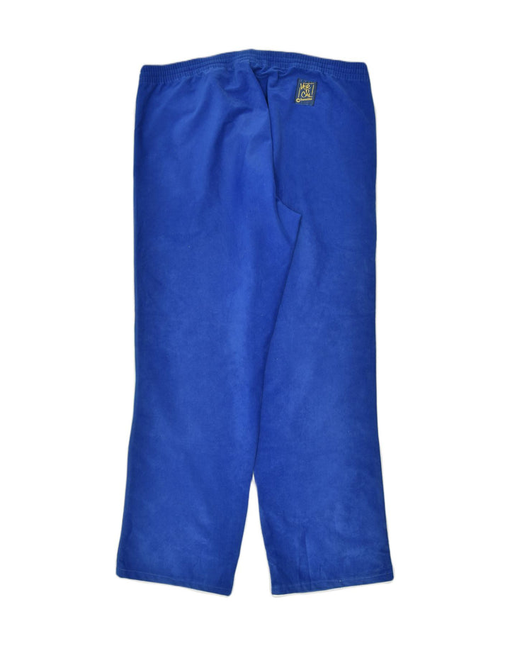 VERTICAL Mens Fleece Tracksuit Trousers Medium Blue Colourblock | Vintage | Thrift | Second-Hand | Used Clothing | Messina Hembry 