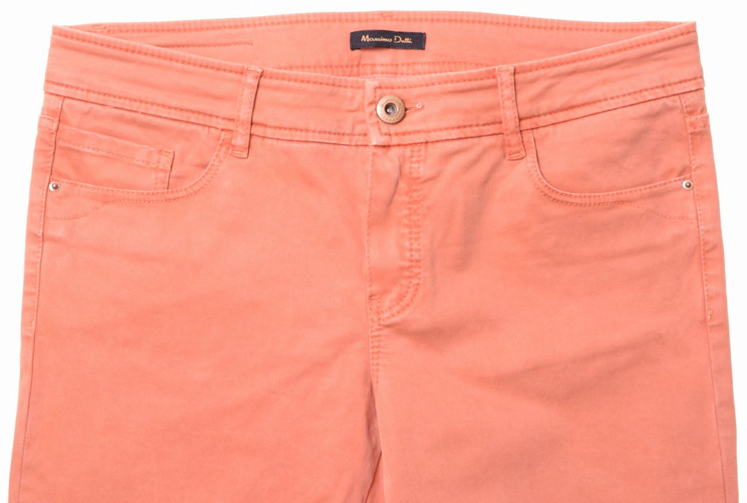 MASSIMO DUTTI Womens Jegging Trousers EU 38 W30 L29 Orange Cotton - Second Hand & Vintage Designer Clothing - Messina Hembry