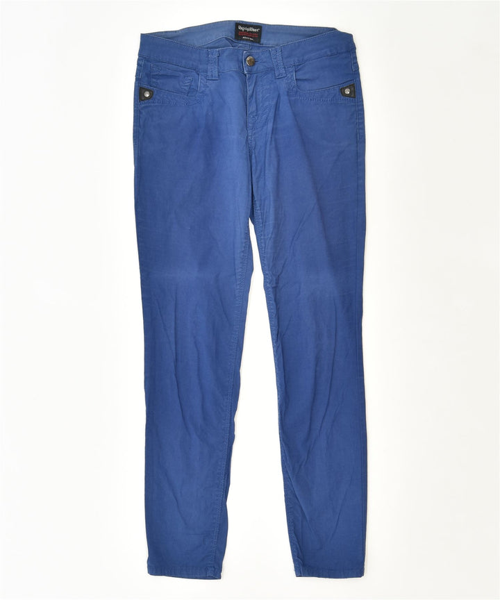 REFRIGIWEAR Womens Slim Casual Trousers W27 L28 Blue Cotton Classic | Vintage | Thrift | Second-Hand | Used Clothing | Messina Hembry 